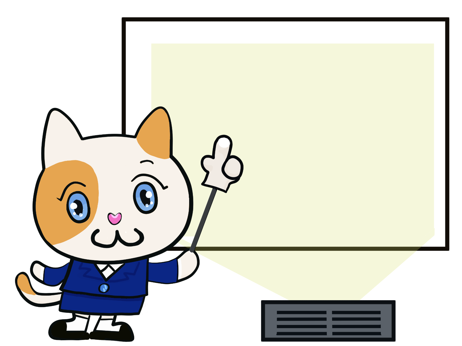 カギ110番の解説をする猫先生の画像